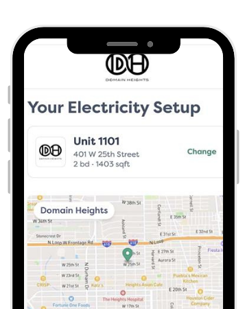 The Gatby app showing personalized electricity setup